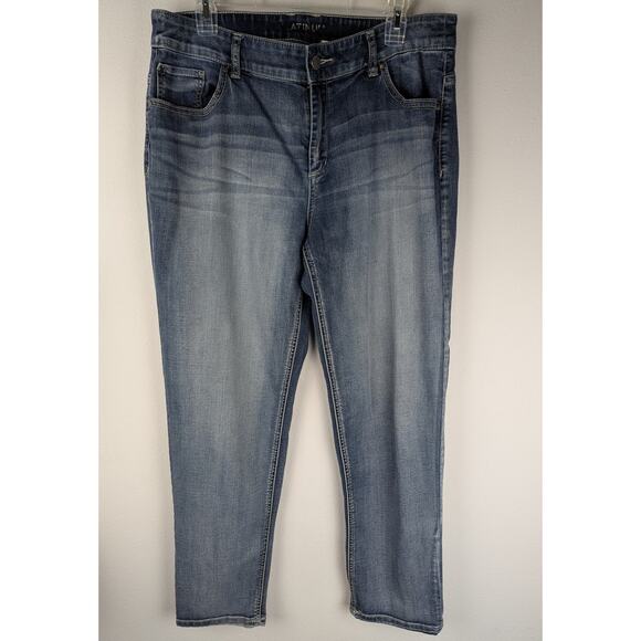 Chico's platinum womens Jeans Sz 2 Straight Ultimate fit W 37"H 44"R10.75Leg 15" - Picture 1 of 8